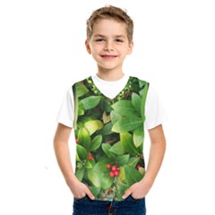 Christmas Season Floral Green Red Skimmia Flower Kids  Sportswear by yoursparklingshop