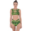 Christmas Season Floral Green Red Skimmia Flower Bandaged Up Bikini Set  View1