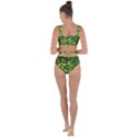 Christmas Season Floral Green Red Skimmia Flower Bandaged Up Bikini Set  View2