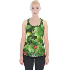 Christmas Season Floral Green Red Skimmia Flower Piece Up Tank Top by yoursparklingshop