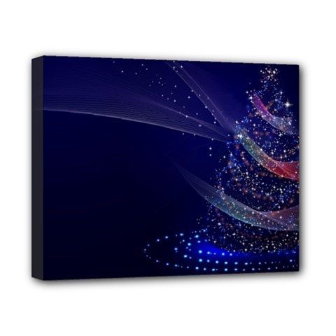 Christmas Tree Blue Stars Starry Night Lights Festive Elegant Canvas 10  X 8  by yoursparklingshop