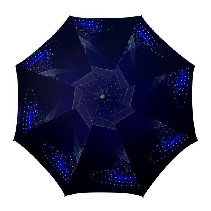 Christmas Tree Blue Stars Starry Night Lights Festive Elegant Golf Umbrellas