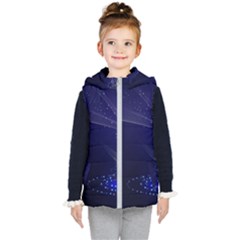 Christmas Tree Blue Stars Starry Night Lights Festive Elegant Kid s Puffer Vest