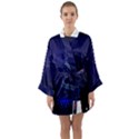 Christmas Tree Blue Stars Starry Night Lights Festive Elegant Long Sleeve Kimono Robe View1