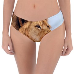 Big Male Lion Looking Right Reversible Classic Bikini Bottoms by Ucco