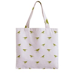 Birds Motif Pattern Zipper Grocery Tote Bag by dflcprints