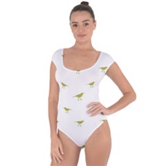 Birds Motif Pattern Short Sleeve Leotard  by dflcprints