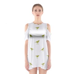 Birds Motif Pattern Shoulder Cutout One Piece by dflcprints