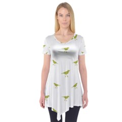 Birds Motif Pattern Short Sleeve Tunic  by dflcprints