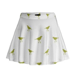 Birds Motif Pattern Mini Flare Skirt by dflcprints