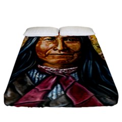 Apache Tribe Warrior Chiricahua Apache Tribe Fitted Sheet (king Size) by allthingseveryone