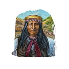 Apache Tribe Warrior Chiricahua Apache Tribe Drawstring Pouches (extra Large) by allthingseveryone