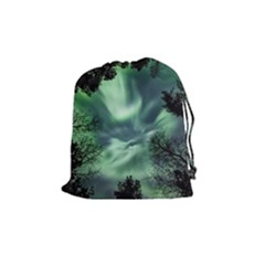 Northern Lights In The Forest Drawstring Pouches (medium)  by Ucco