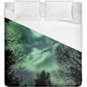 Northern lights in the forest Duvet Cover (King Size) View1