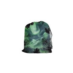 Northern Lights In The Forest Drawstring Pouches (xs)  by Ucco