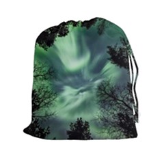 Northern Lights In The Forest Drawstring Pouches (xxl) by Ucco