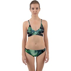 Northern Lights In The Forest Wrap Around Bikini Set by Ucco