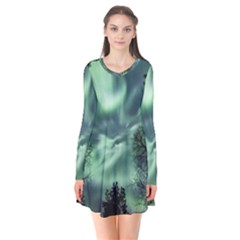 Northern Lights In The Forest Flare Dress by Ucco