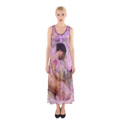 Violets For The Birds  Sleeveless Maxi Dress