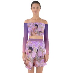 Violets For The Birds  Off Shoulder Top With Skirt Set by pastpresents