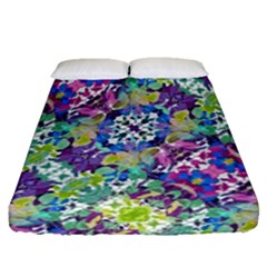 Colorful Modern Floral Print Fitted Sheet (queen Size) by dflcprints