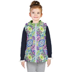 Colorful Modern Floral Print Kid s Puffer Vest