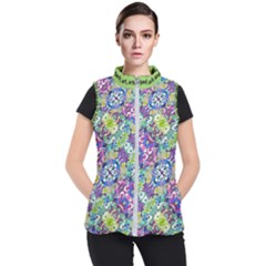 Colorful Modern Floral Print Women s Puffer Vest by dflcprints