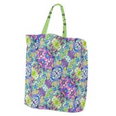 Colorful Modern Floral Print Giant Grocery Zipper Tote