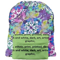 Colorful Modern Floral Print Giant Full Print Backpack by dflcprints