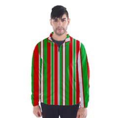 Christmas Holiday Stripes Red Wind Breaker (men) by Celenk