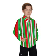 Christmas Holiday Stripes Red Wind Breaker (kids) by Celenk