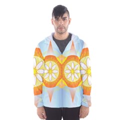 Star Pattern Background Hooded Wind Breaker (men) by Celenk