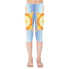 Star Pattern Background Kids  Capri Leggings  by Celenk