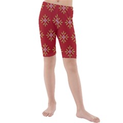 Pattern Background Holiday Kids  Mid Length Swim Shorts by Celenk