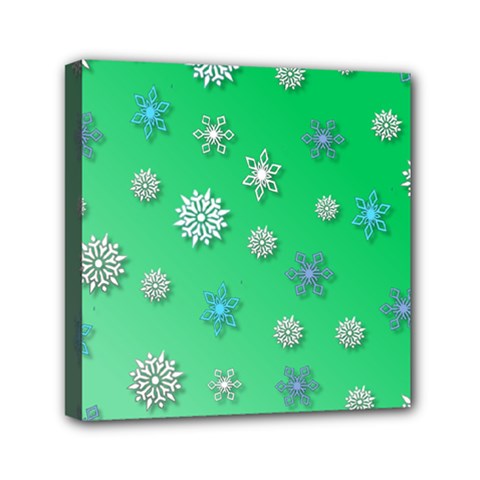 Snowflakes Winter Christmas Overlay Mini Canvas 6  X 6  by Celenk