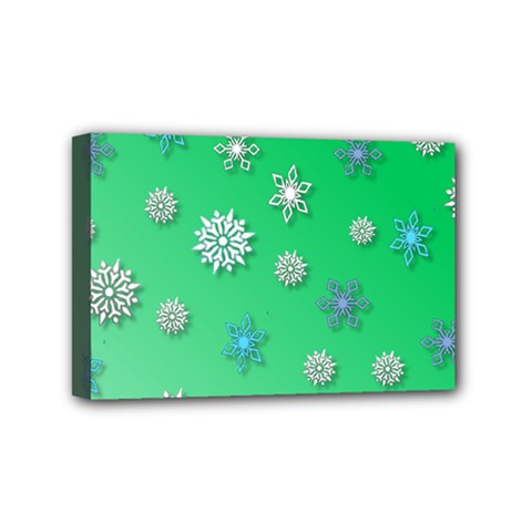 Snowflakes Winter Christmas Overlay Mini Canvas 6  X 4  by Celenk