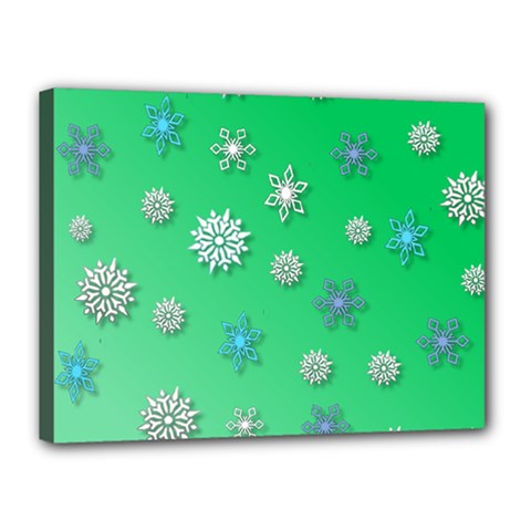 Snowflakes Winter Christmas Overlay Canvas 16  X 12  by Celenk