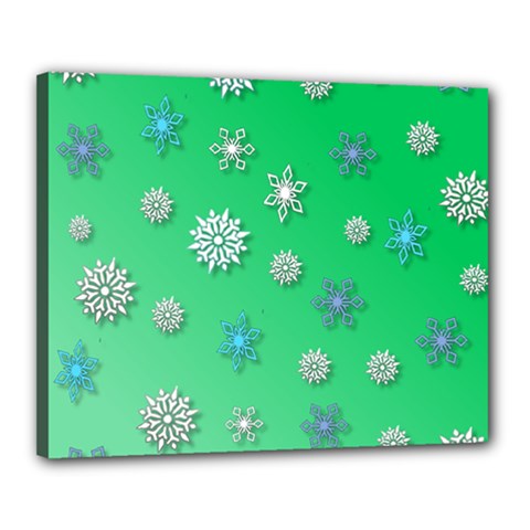 Snowflakes Winter Christmas Overlay Canvas 20  X 16  by Celenk