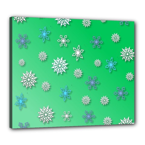 Snowflakes Winter Christmas Overlay Canvas 24  X 20  by Celenk