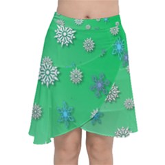 Snowflakes Winter Christmas Overlay Chiffon Wrap by Celenk