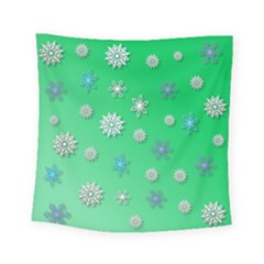 Snowflakes Winter Christmas Overlay Square Tapestry (small) by Celenk