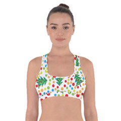 Pattern Circle Multi Color Cross Back Sports Bra by Celenk