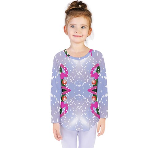 Seamless Tileable Pattern Design Kids  Long Sleeve Tee by Celenk