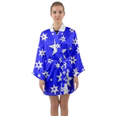 Star Background Pattern Advent Long Sleeve Kimono Robe by Celenk