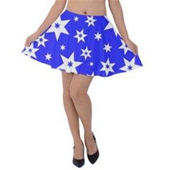 Star Background Pattern Advent Velvet Skater Skirt