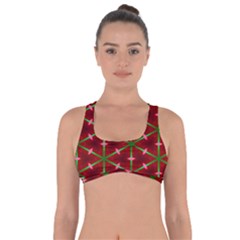 Textured Background Christmas Pattern Got No Strings Sports Bra by Celenk