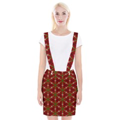 Textured Background Christmas Pattern Braces Suspender Skirt by Celenk