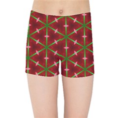 Textured Background Christmas Pattern Kids Sports Shorts by Celenk