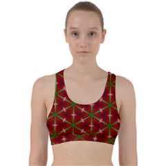 Textured Background Christmas Pattern Back Weave Sports Bra by Celenk