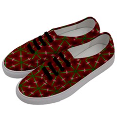 Textured Background Christmas Pattern Men s Classic Low Top Sneakers by Celenk